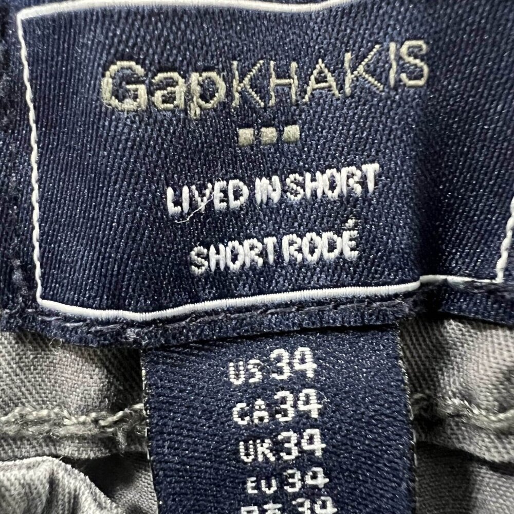 Gap Khakis Cargo Shorts Men Size 34 Gray  Summer Outdoor Cotton - Picture 4 of 12